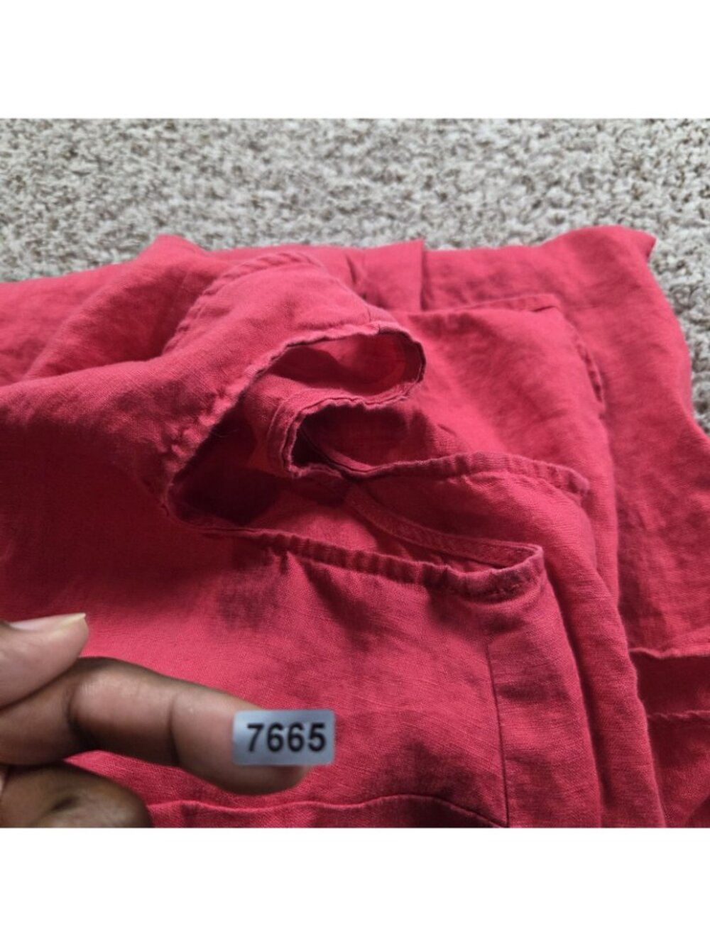 J. Jill Love Linen Dress Women’s 1X Pink Sleeveless Coastal Pullover V Neck - Picture 5 of 5